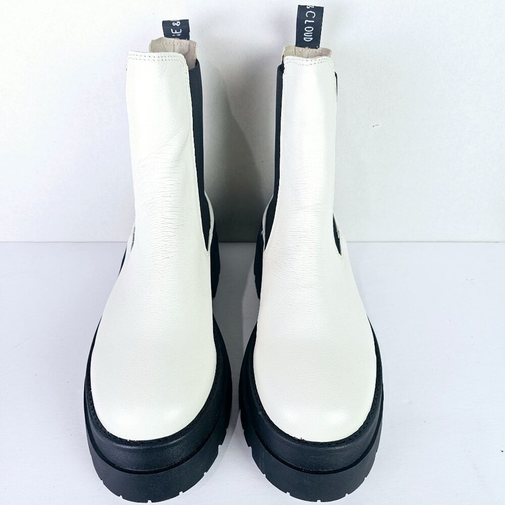 Musse & Cloud White & Black Chelsea Biena Ankle-Boots, Made in Spain, Sz 10 - Picture 5 of 8